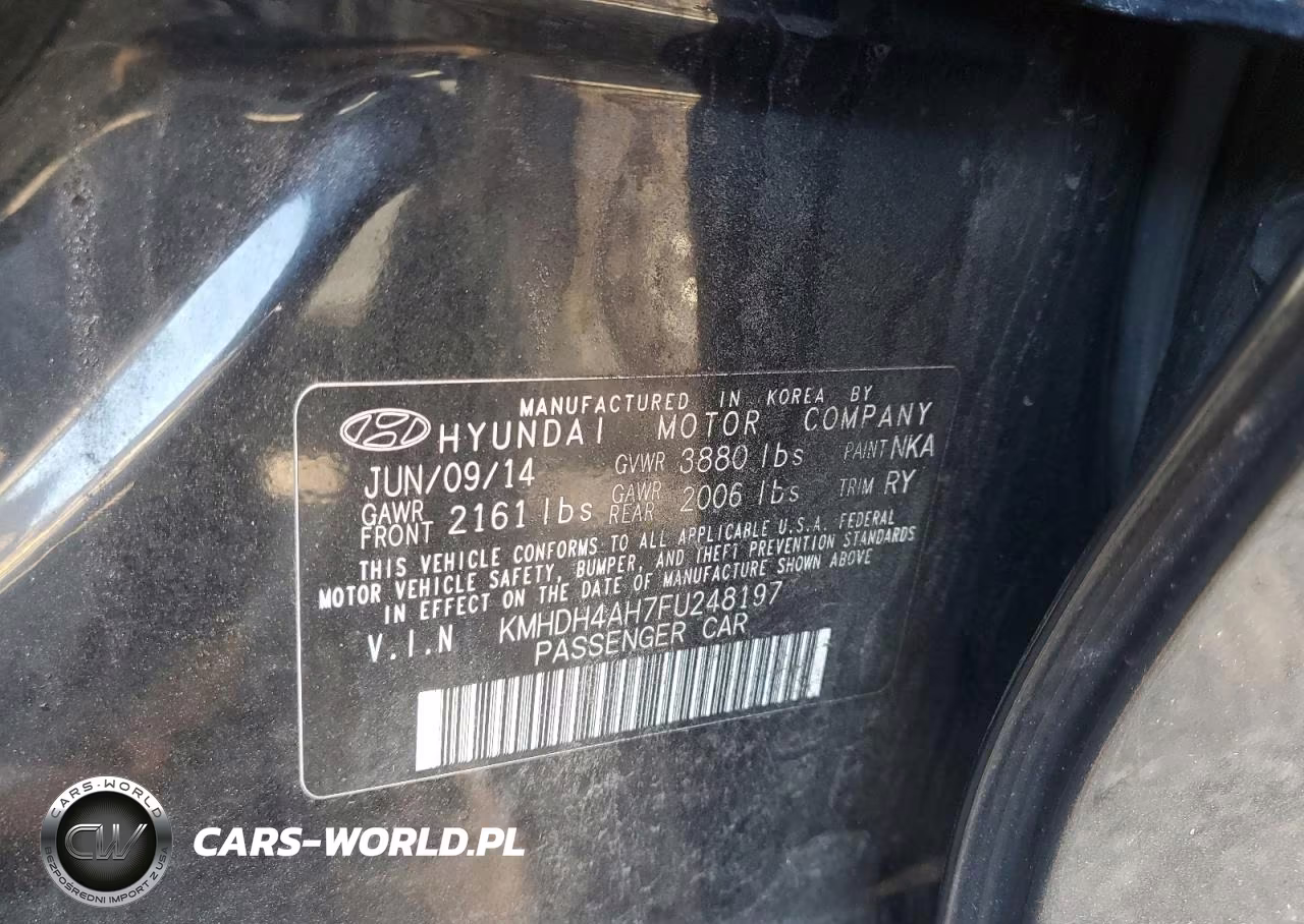 2015 Hyundai Elantra Se VIN:KMHDH4AH7FU248197 - 12