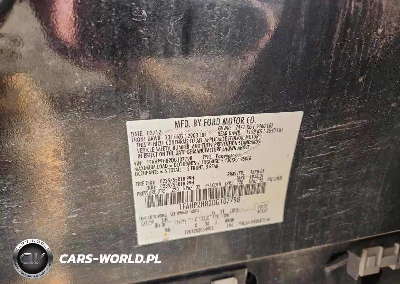 2013 Ford Taurus Sel VIN:1FAHP2H82DG107798 - 12