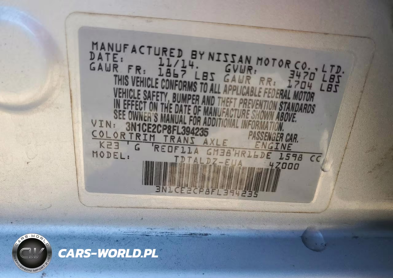 2015 Nissan Versa Note VIN:3N1CE2CP8FL394235 - 12
