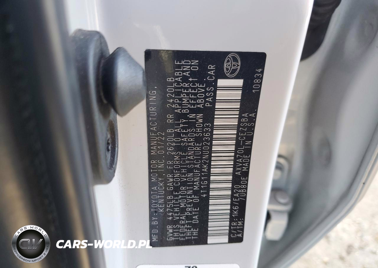 2022 Toyota Camry Se VIN:4T1G11AK2NU023633 - 13