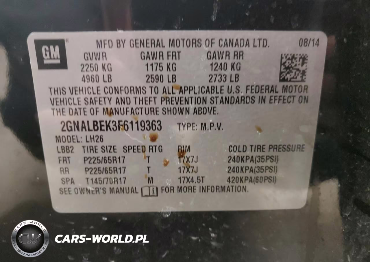 2015 Chevrolet Equinox Lt VIN:2GNALBEK3F6119363 - 13