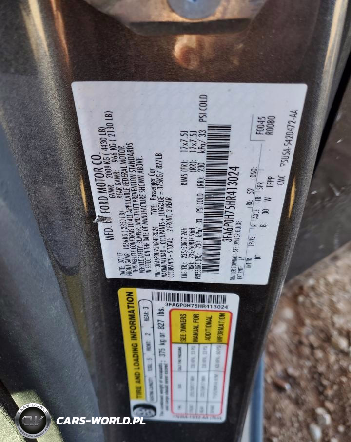2017 Ford Fusion Se VIN:3FA6P0H75HR413024 - 13