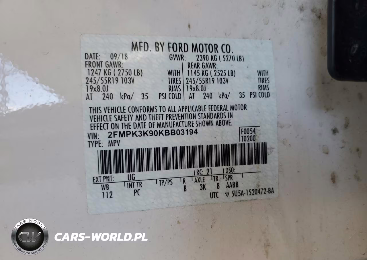 2019 Ford Edge Titanium VIN:2FMPK3K90KBB03194 - 13