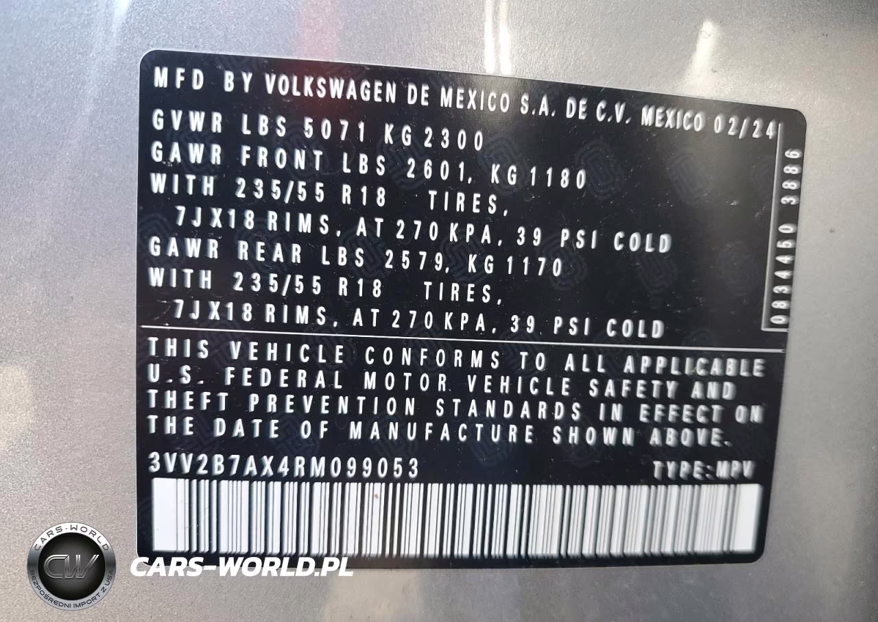 2024 Volkswagen Tiguan Se VIN:3VV2B7AX4RM099053 - 13