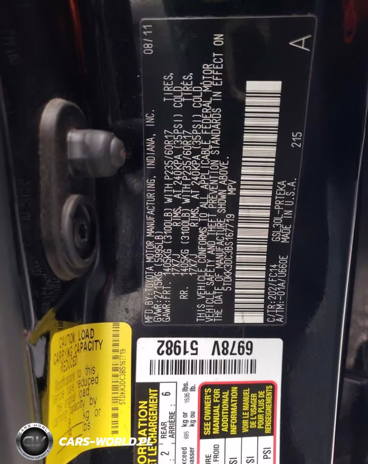 2011 Toyota Sienna Le VIN:5TDKK3DC3BS167719 - 13