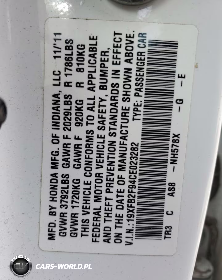 2012 Honda Civic Exl VIN:19XFB2F94CE023282 - 13