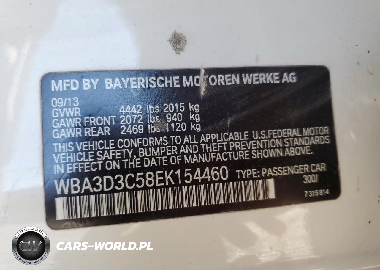 2014 BMW 328 D VIN:WBA3D3C58EK154460 - 13
