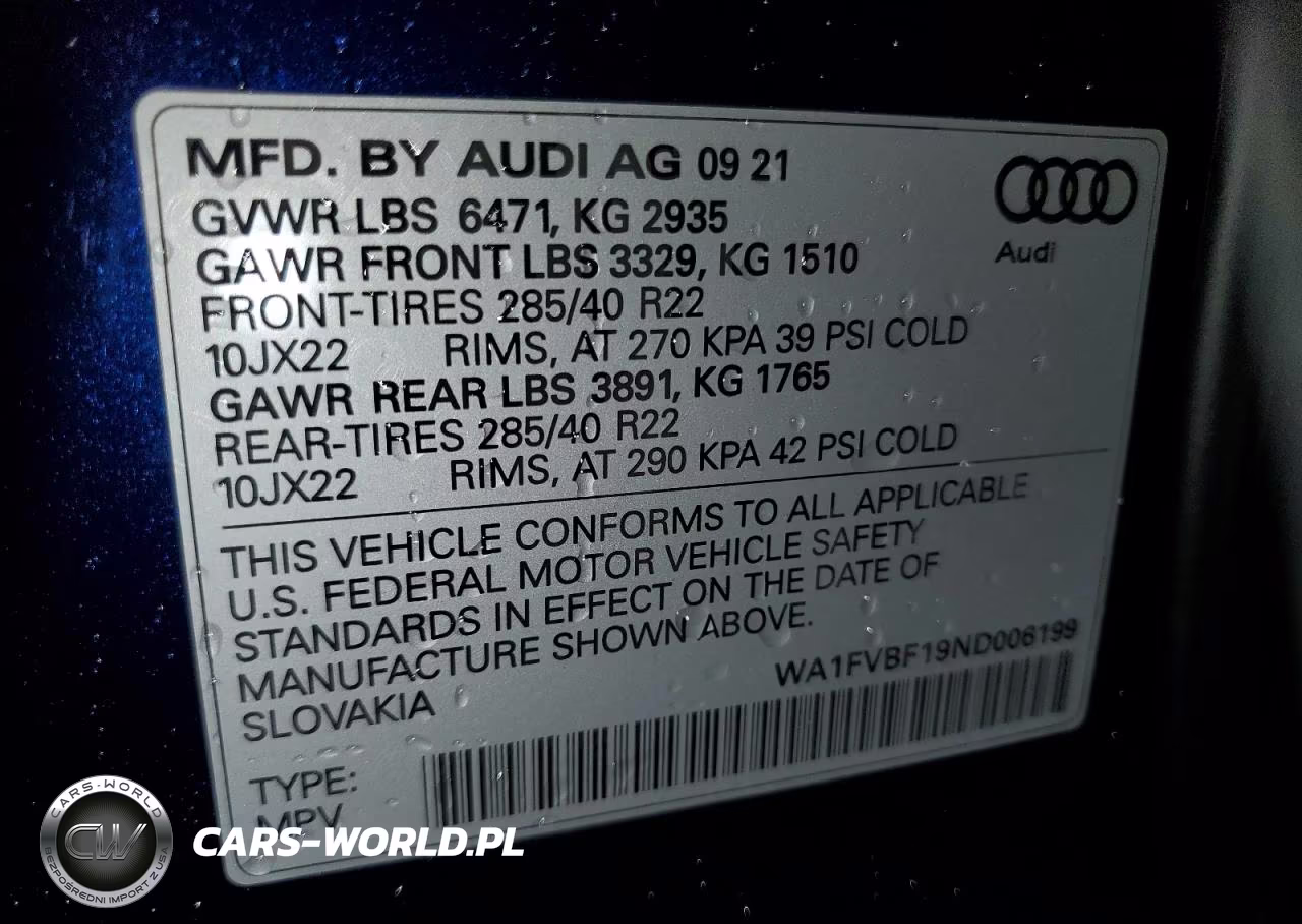 2022 Audi Q8 Prestige S-Line VIN:WA1FVBF19ND006199 - 13