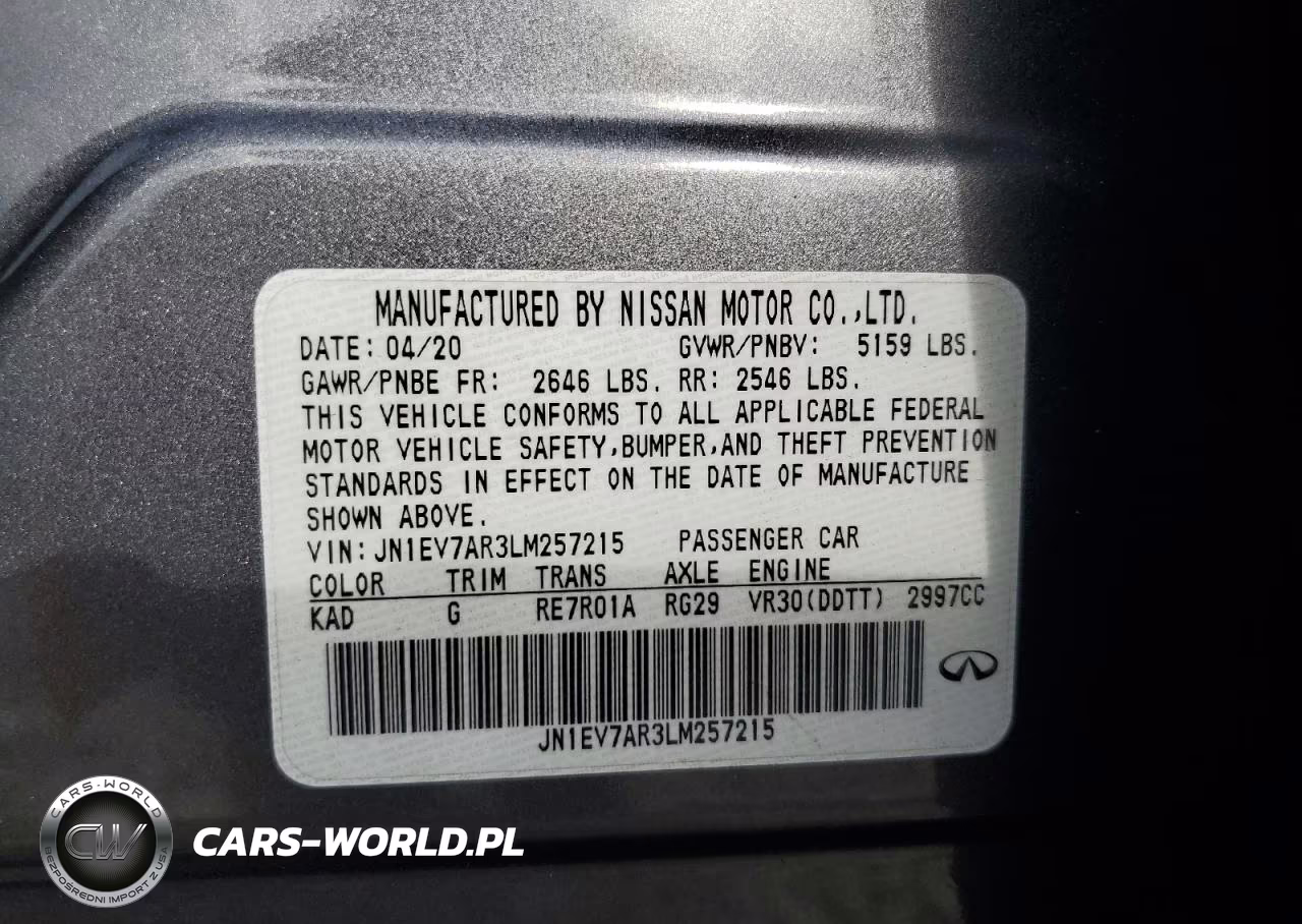 2020 Infiniti Q50 VIN:JN1EV7AR3LM257215 - 12