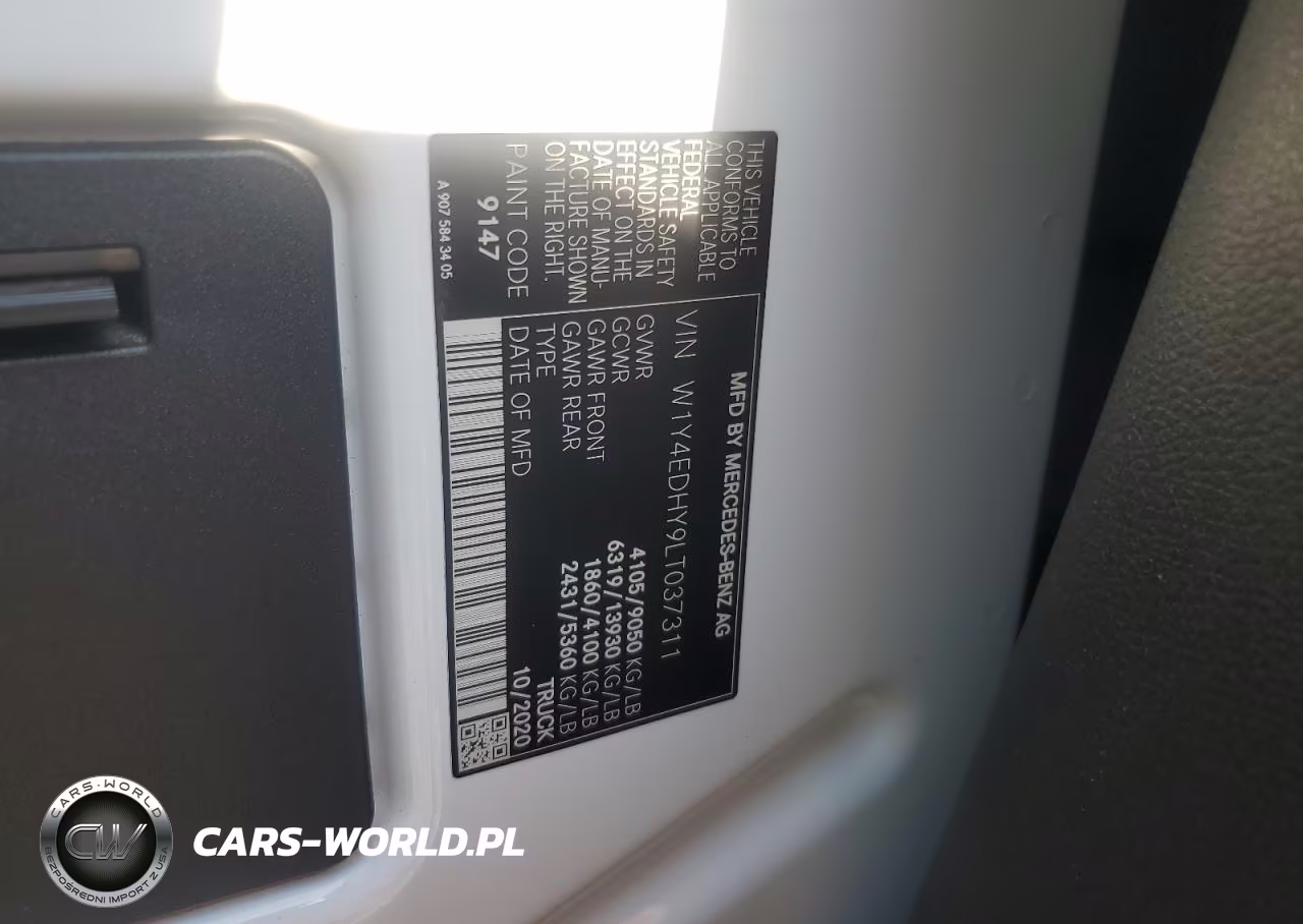 2020 Mercedes-Benz Sprinter 2500 VIN:W1Y4EDHY9LT037311 - 13