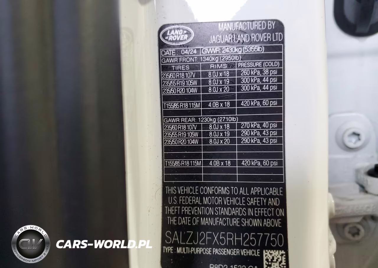 2024 Land Rover Range Rover Evoque S VIN:SALZJ2FX5RH257750 - 13