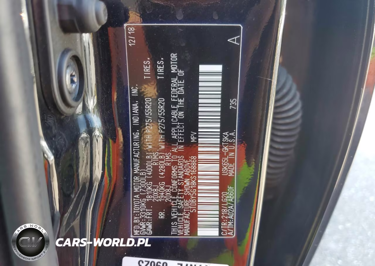 2019 Toyota Sequoia Sr5 VIN:5TDBY5G18KS168868 - 13