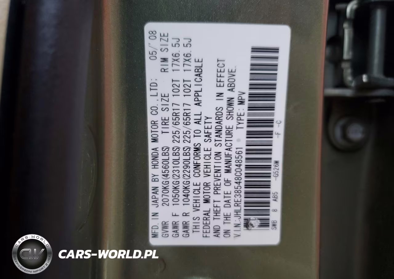 2008 Honda Cr-V Ex VIN:JHLRE38548C048561 - 13