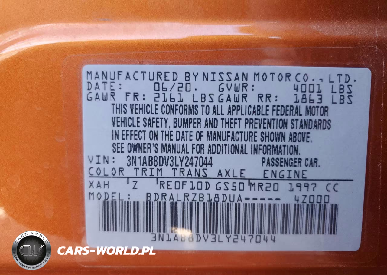 2020 Nissan Sentra Sr VIN:3N1AB8DV3LY247044 - 12