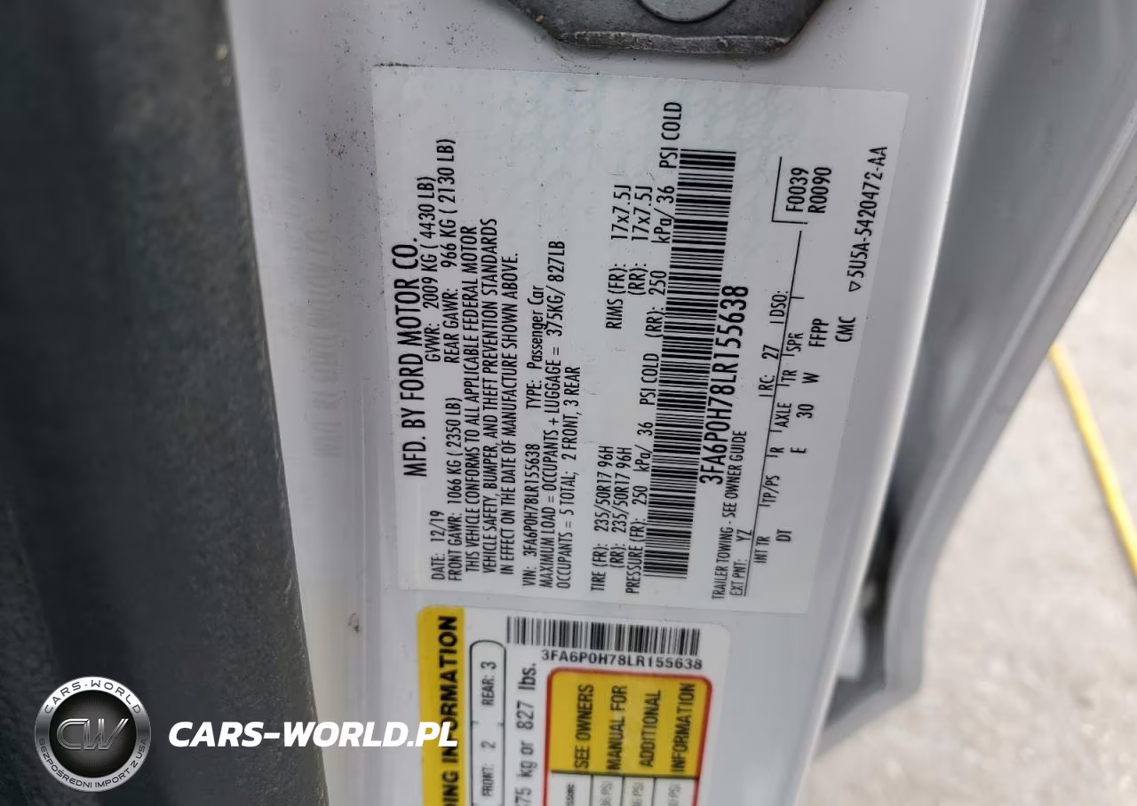 2020 Ford Fusion Se VIN:3FA6P0H78LR155638 - 12