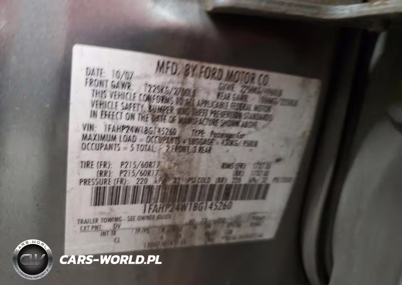 2008 Ford Taurus Sel VIN:1FAHP24W18G145260 - 13