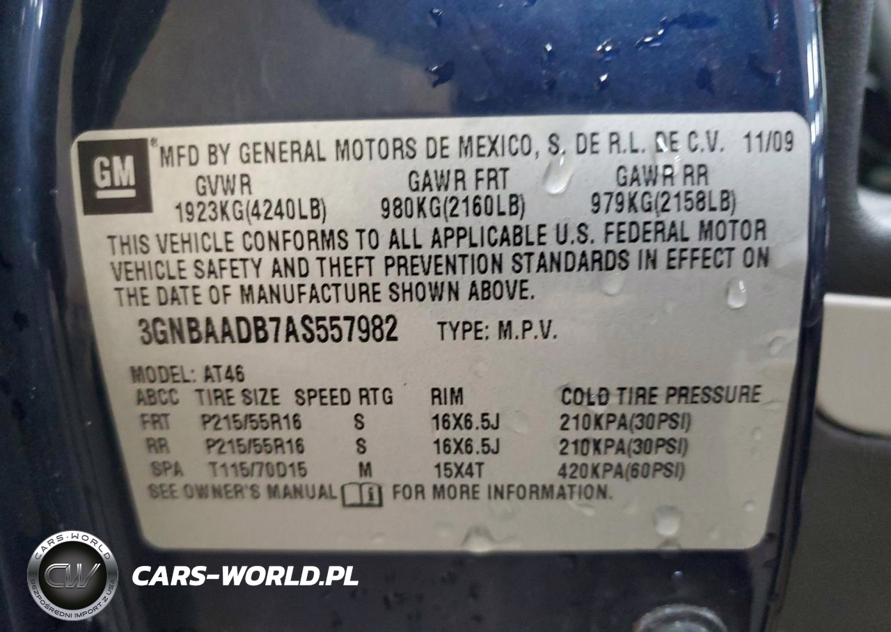 2010 Chevrolet Hhr Ls VIN:3GNBAADB7AS557982 - 13