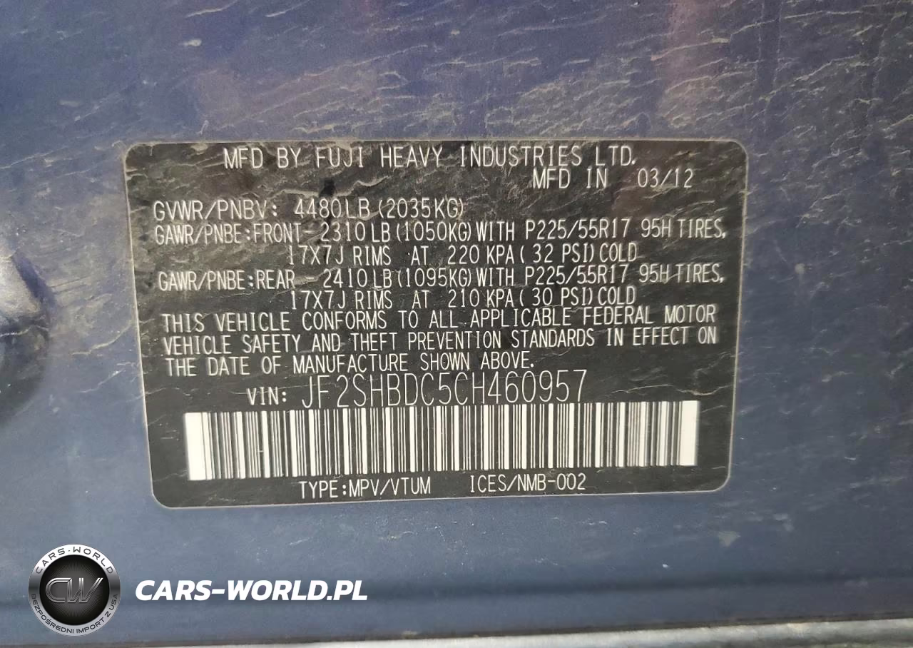 2012 Subaru Forester VIN:JF2SHBDC5CH460957 - 13