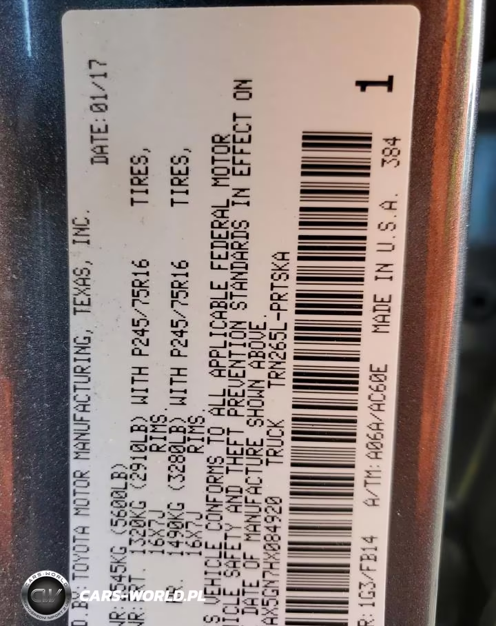 TOYOTA TACOMA DOU VIN:5TFAX5GN7HX084920 - 13