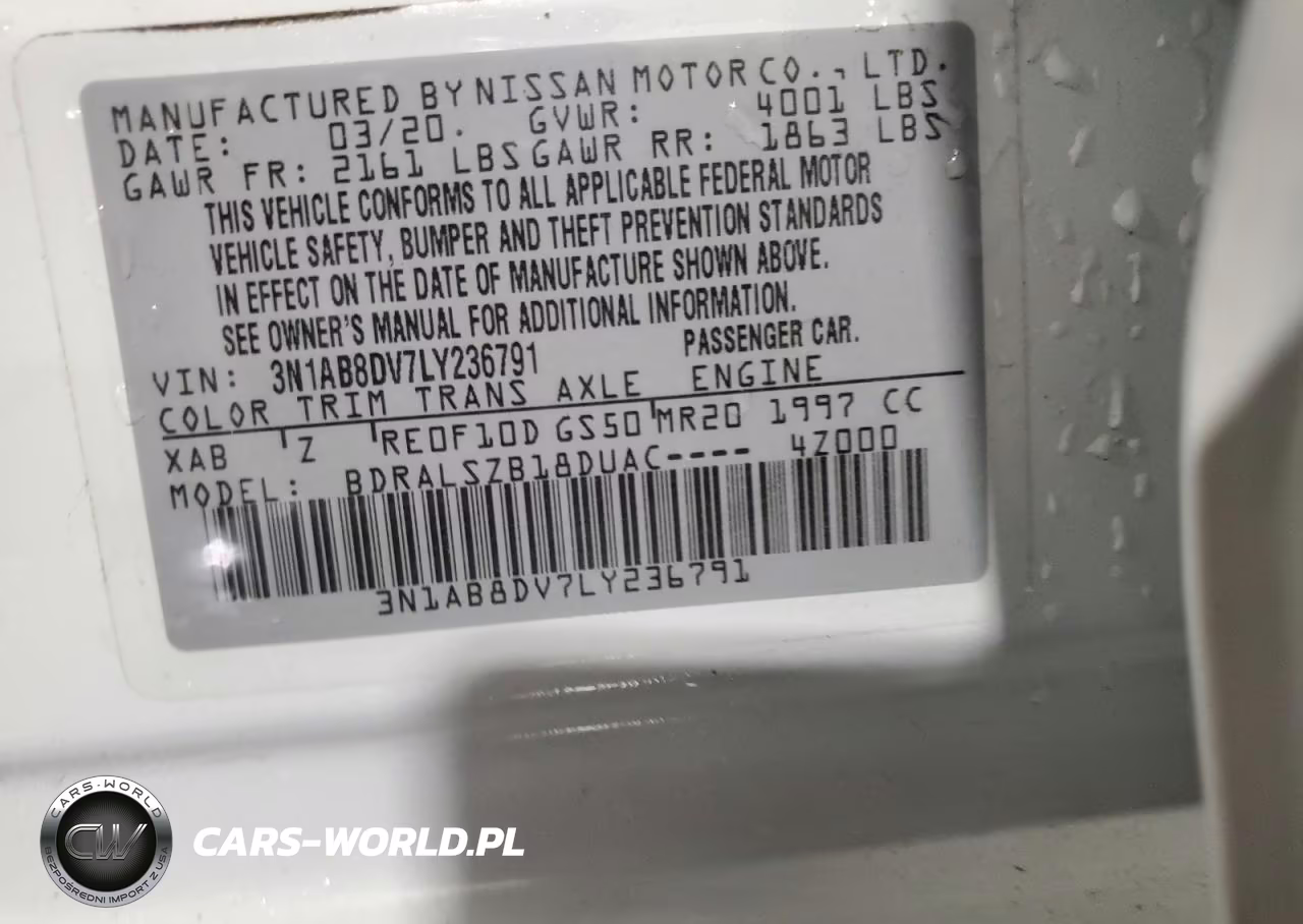 2020 Nissan Sentra Sr VIN:3N1AB8DV7LY236791 - 13