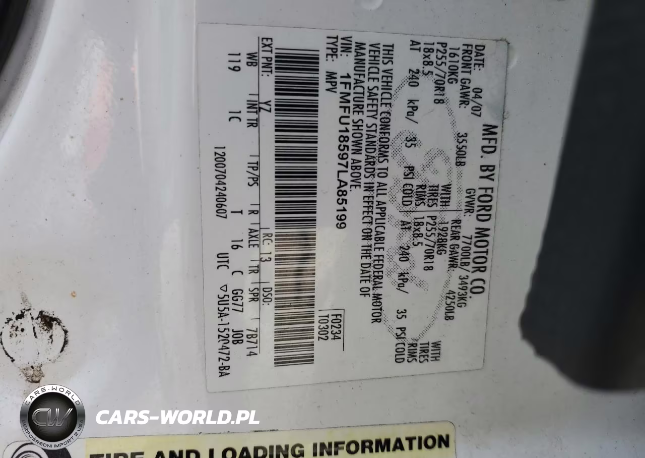 2007 Ford Expedition Eddie Bauer VIN:1FMFU18597LA85199 - 12