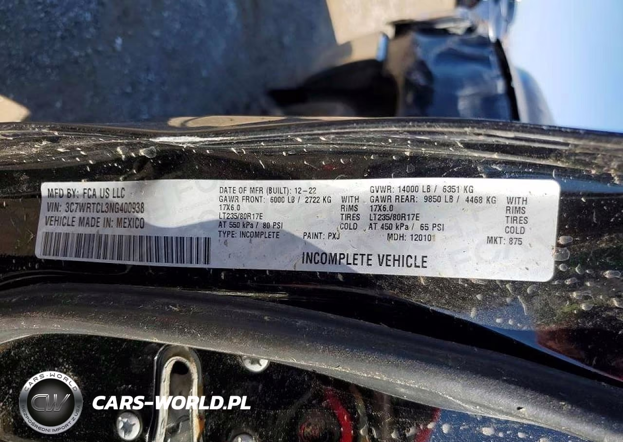 2022 Ram 3500 Truck Cab And Chassis VIN:3C7WRTCL3NG400938 - 10
