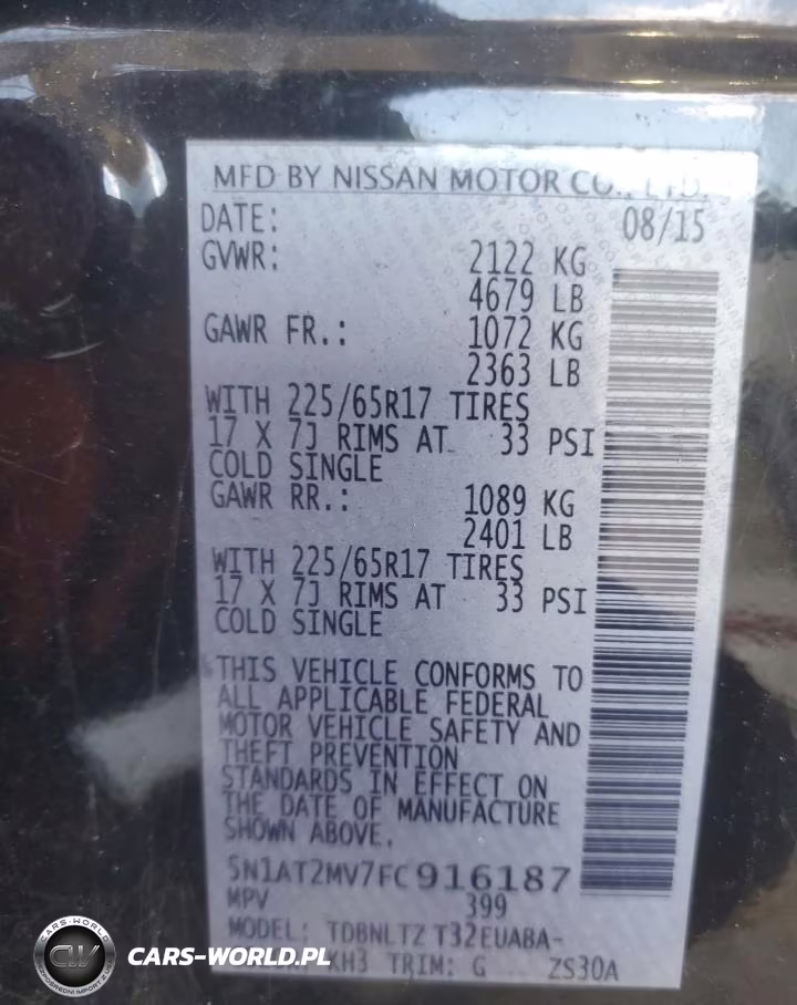 2015 Nissan Rogue Sv VIN:5N1AT2MV7FC916187 - 14