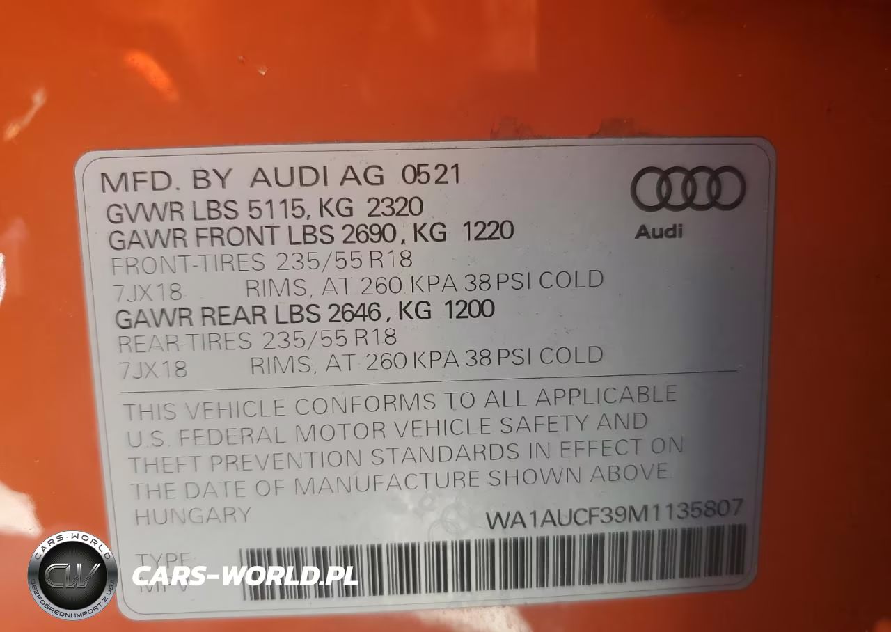 2021 Audi Q3 Premium 40 VIN:WA1AUCF39M1135807 - 12