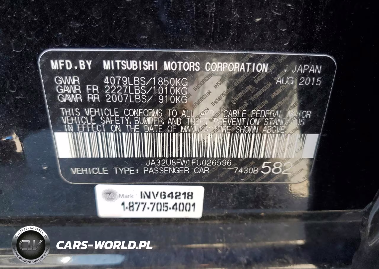 2015 Mitsubishi Lancer Gt VIN:JA32U8FW1FU026596 - 12