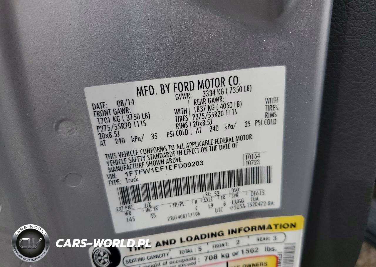 2014 Ford F150 Supercrew VIN:1FTFW1EF1EFD09203 - 12