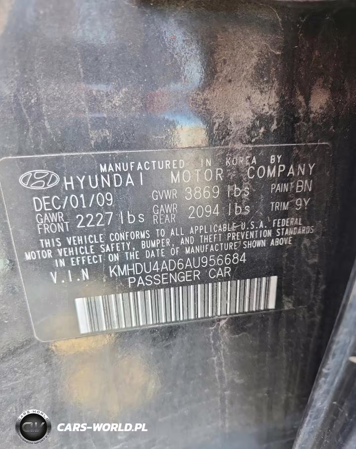 2010 Hyundai Elantra Gls VIN:KMHDU4AD6AU956684 - 12