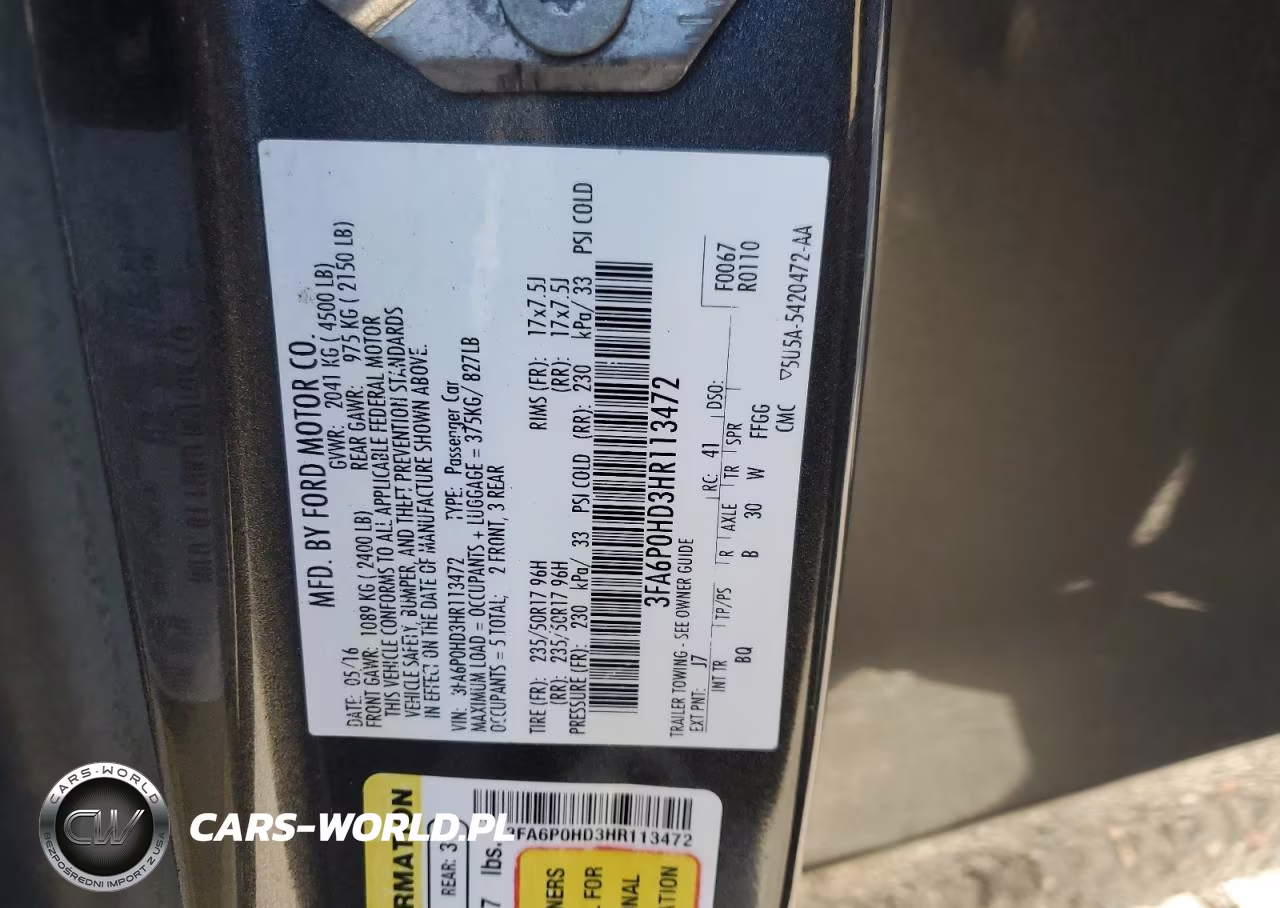 2017 Ford Fusion Se VIN:3FA6P0HD3HR113472 - 13