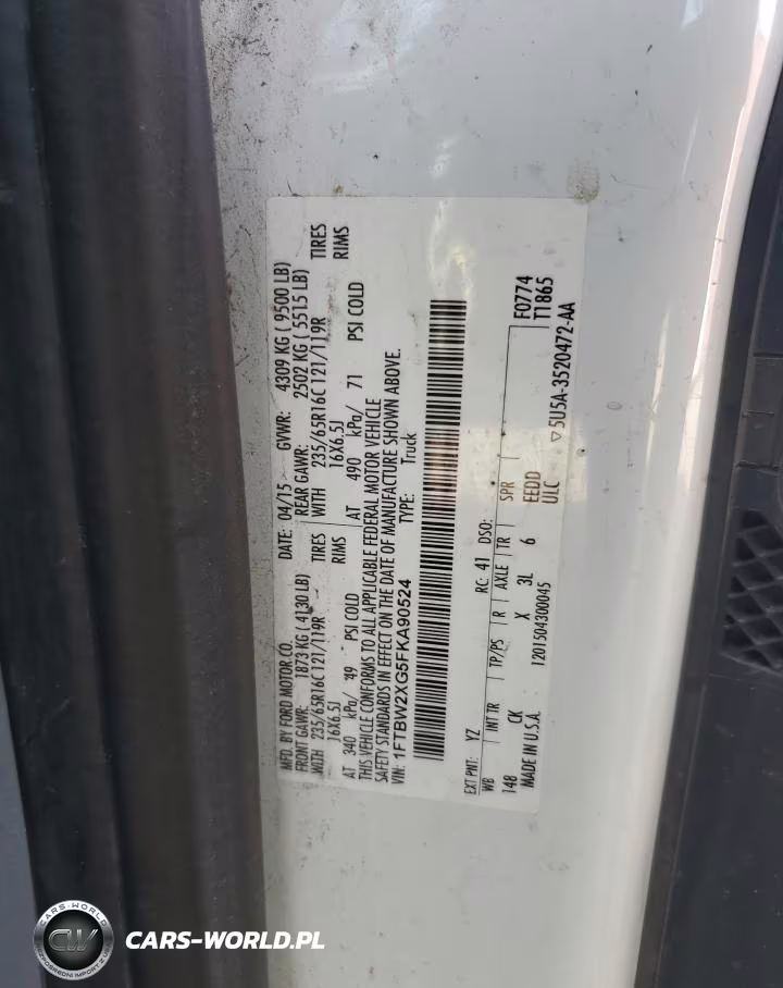 2015 Ford Transit T-350 VIN:1FTBW2XG5FKA90524 - 13