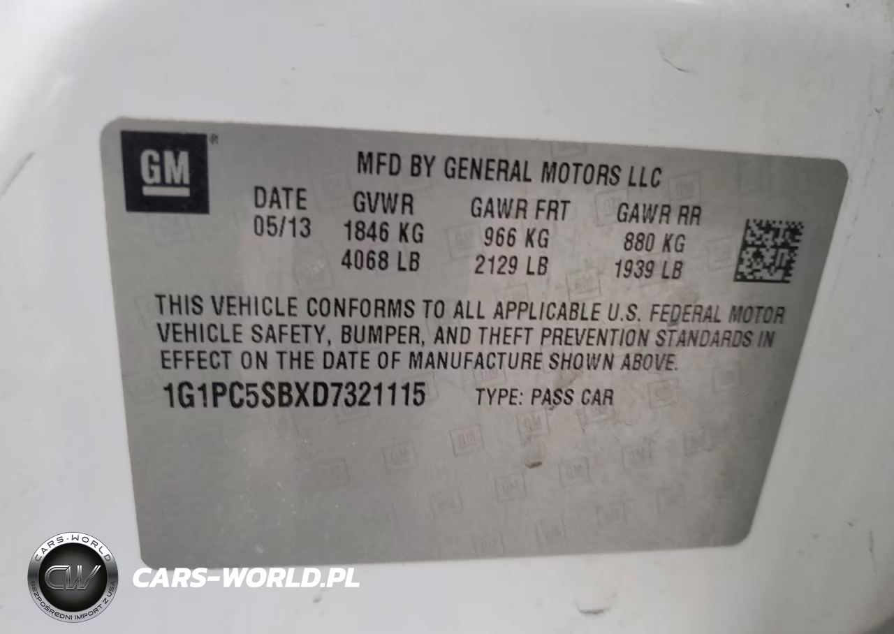 2013 Chevrolet Cruze Lt VIN:1G1PC5SBXD7321115 - 12