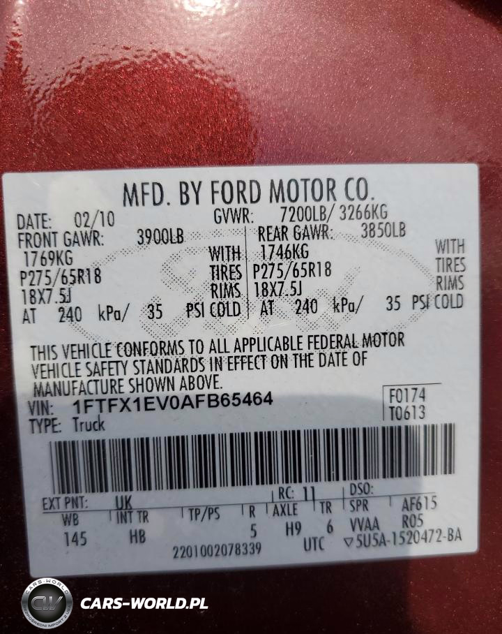 2010 Ford F150 Super Cab VIN:1FTFX1EV0AFB65464 - 12