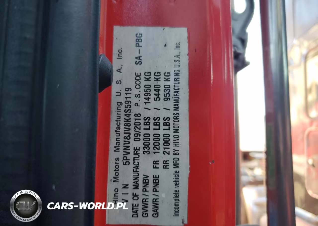 2019 Hino Hino 338 VIN:5PVNV8JV8K4S59119 - 10