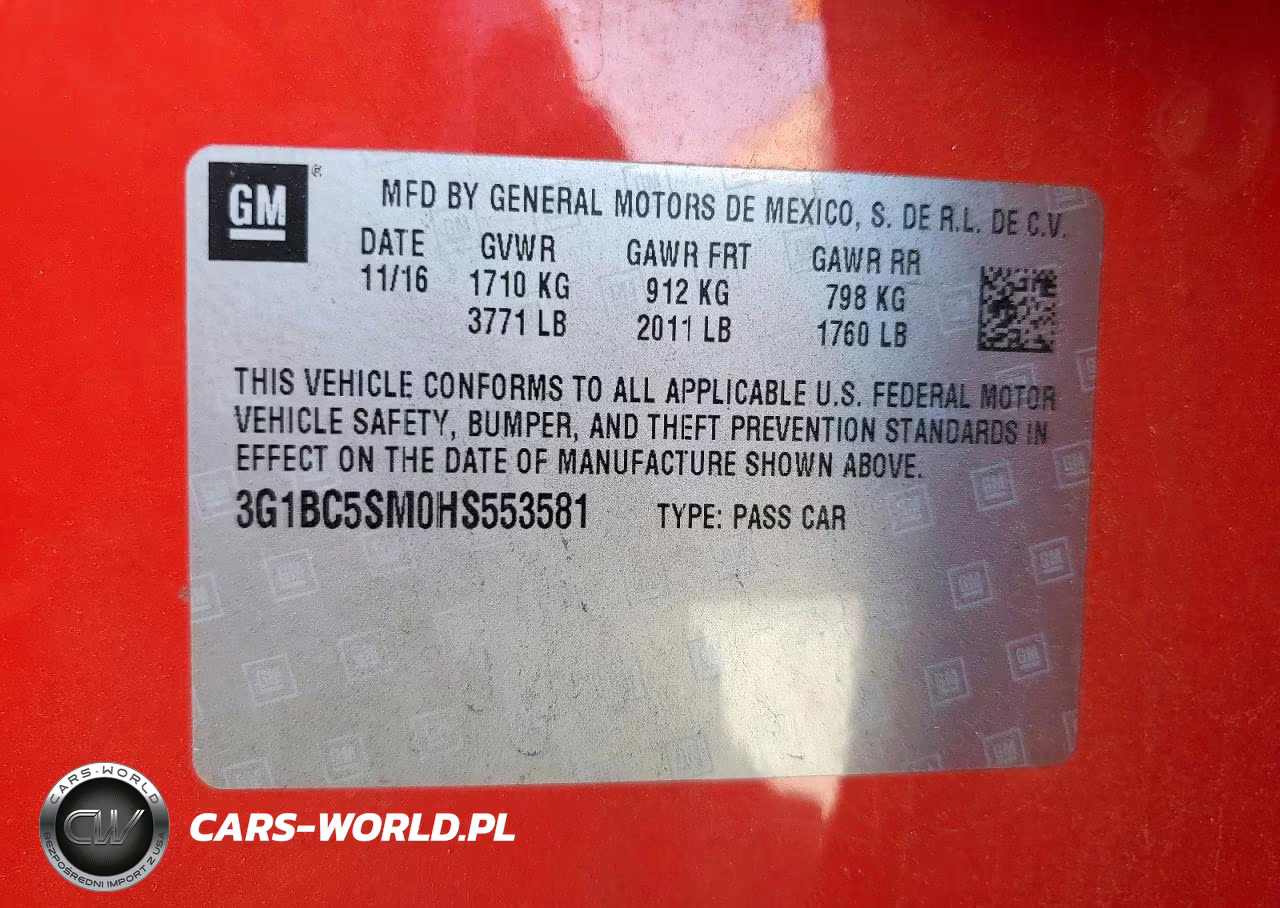 2017 Chevrolet Cruze Ls VIN:3G1BC5SM0HS553581 - 12