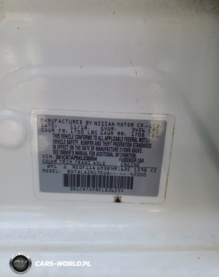 2019 Nissan Versa S VIN:3N1CN7AP8KL836554 - 13