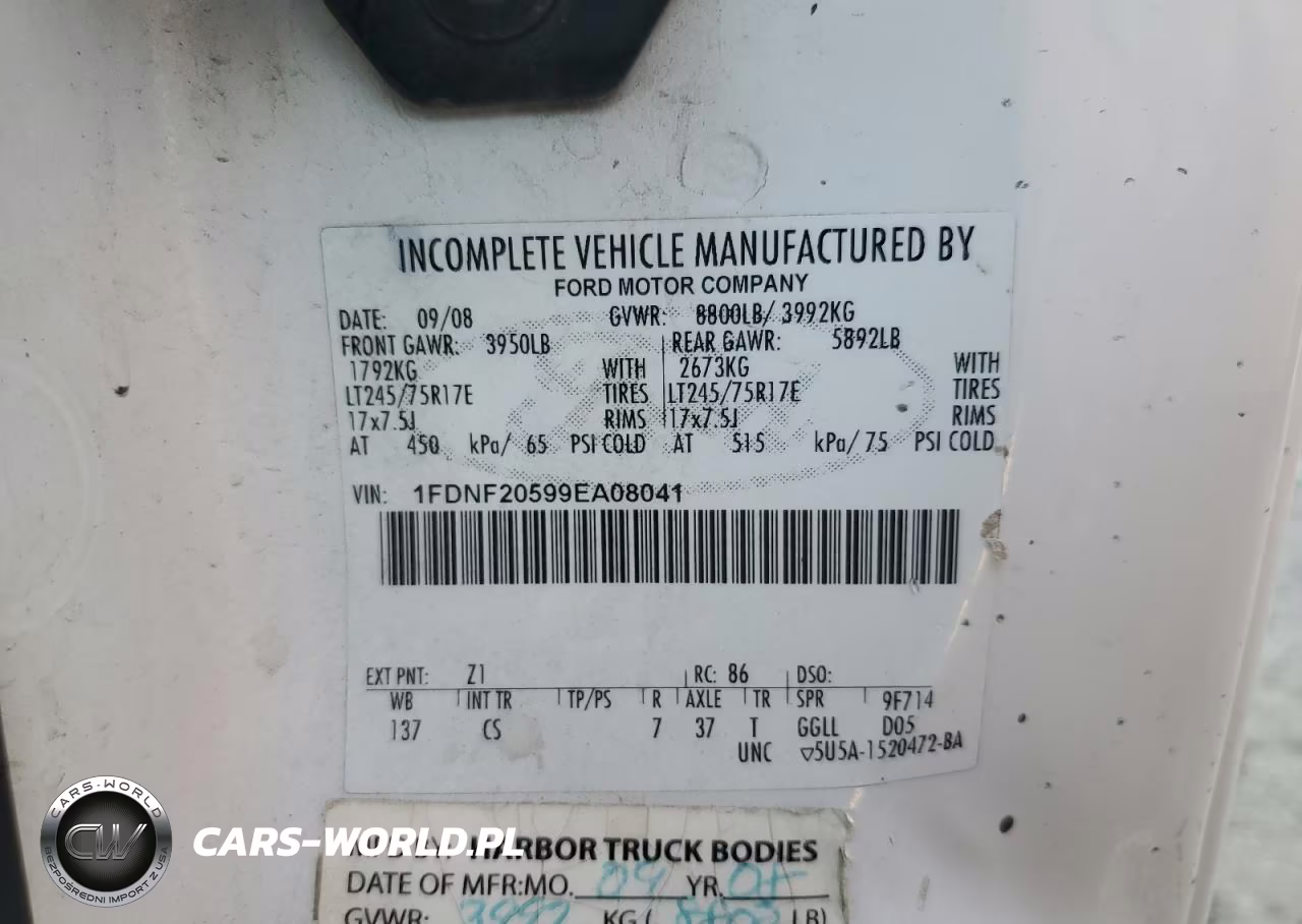 2009 Ford F250 Super Duty Utility - Service Truck VIN:1FDNF20599EA08041 - 12