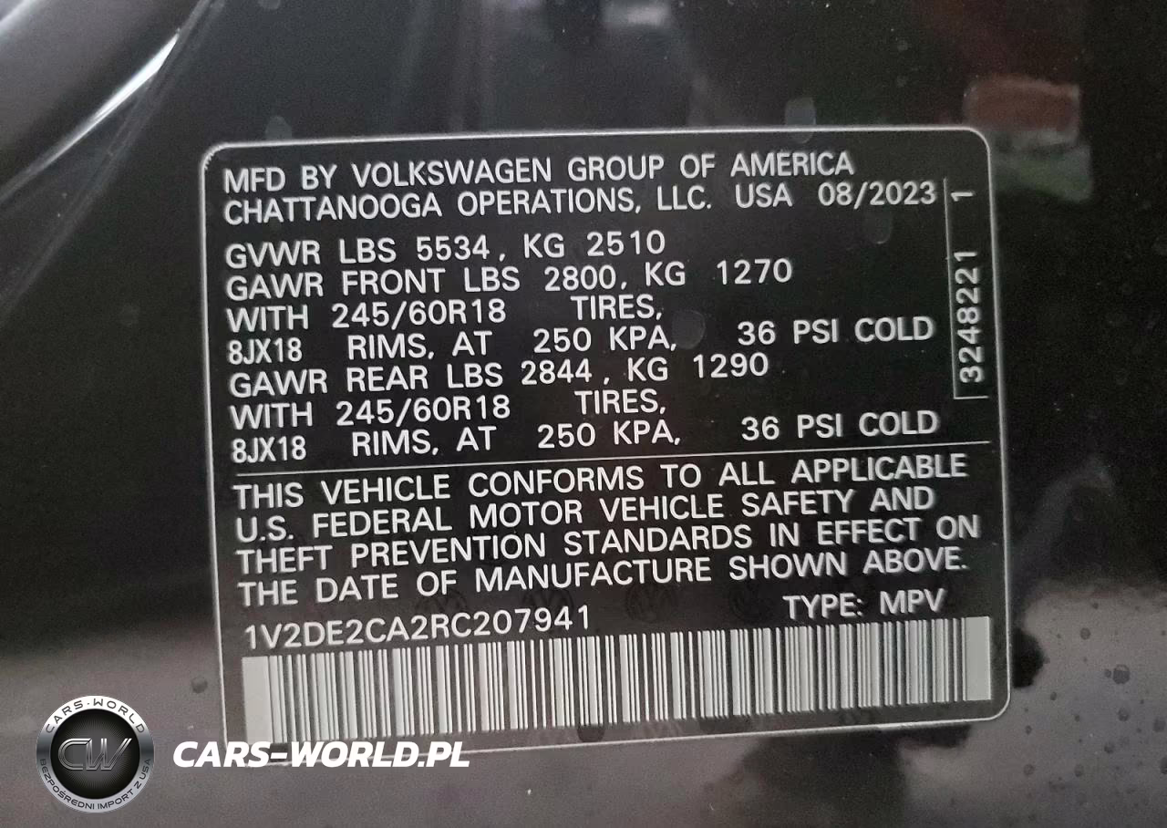 2024 Volkswagen Atlas Cross Sport Se VIN:1V2DE2CA2RC207941 - 12