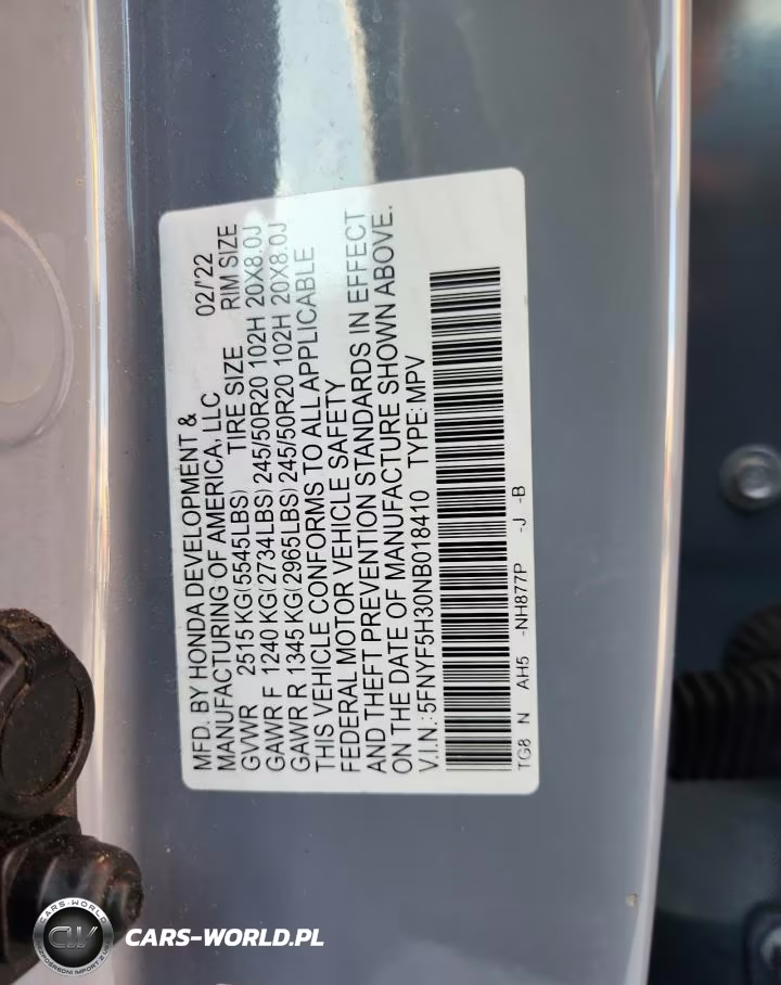 2022 Honda Pilot Sport VIN:5FNYF5H30NB018410 - 13