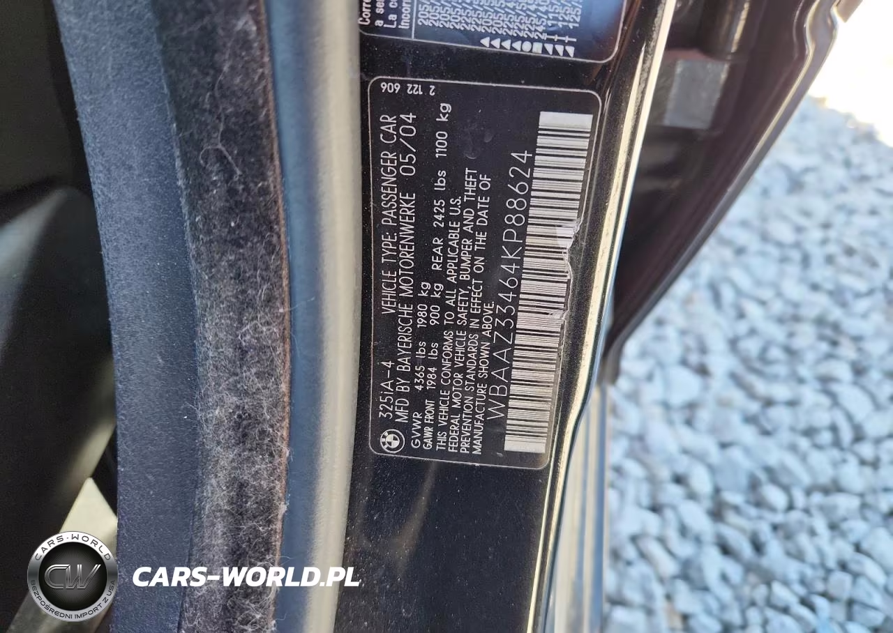 2004 BMW 325 Is Sulev VIN:WBAAZ33464KP88624 - 12