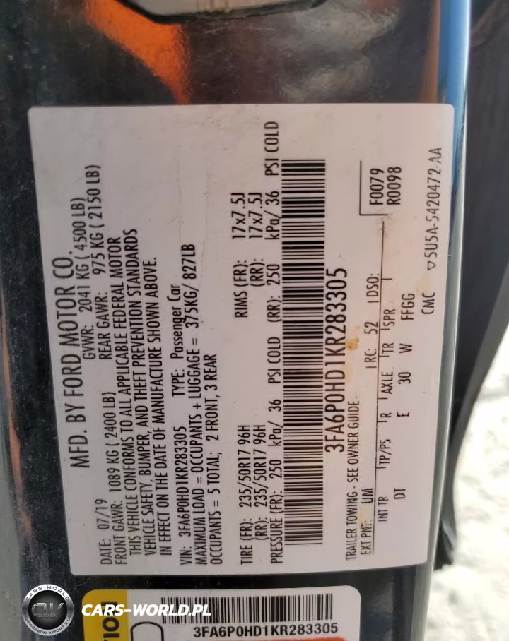 2019 Ford Fusion Se VIN:3FA6P0HD1KR283305 - 12