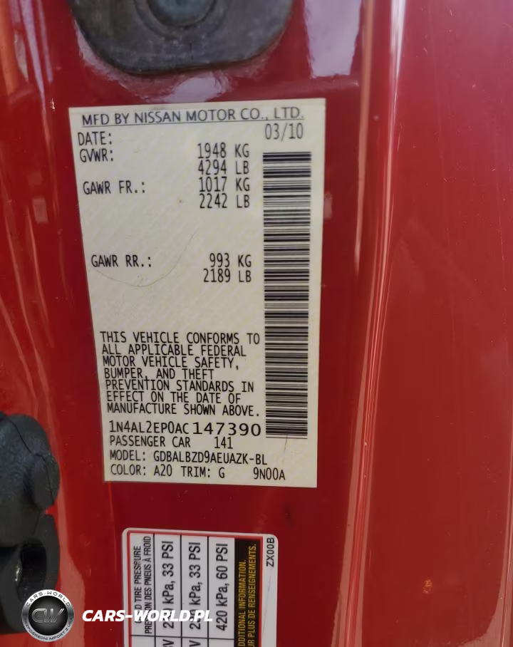 2010 Niss Altima S VIN:1N4AL2EP0AC147390 - 12