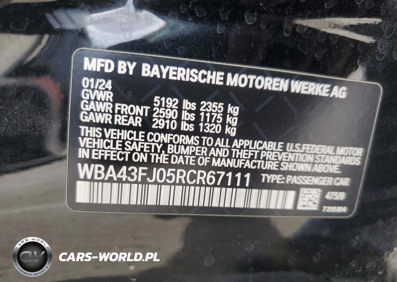 2024 BMW 530 I VIN:WBA43FJ05RCR67111 - 13