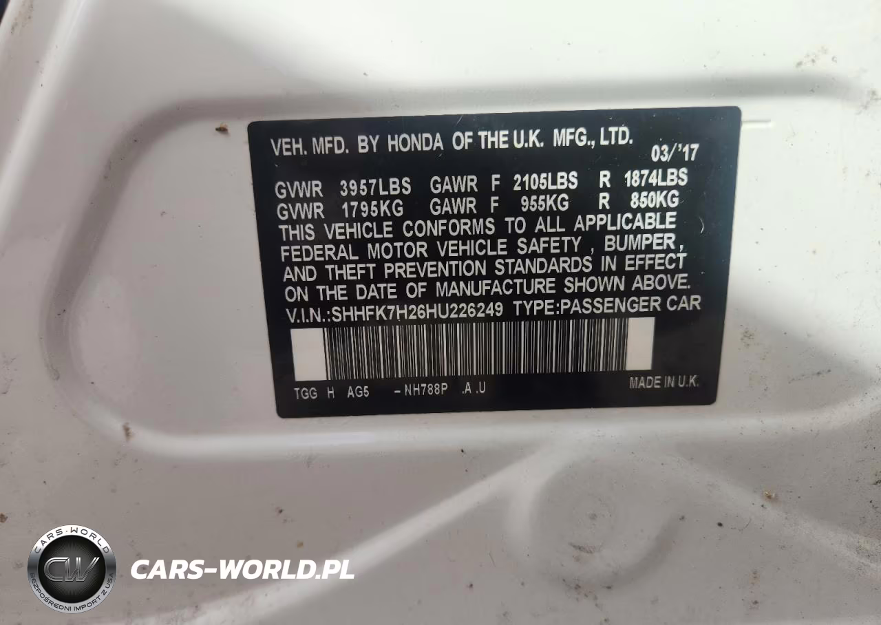 2017 Honda Civic Lx VIN:SHHFK7H26HU226249 - 12