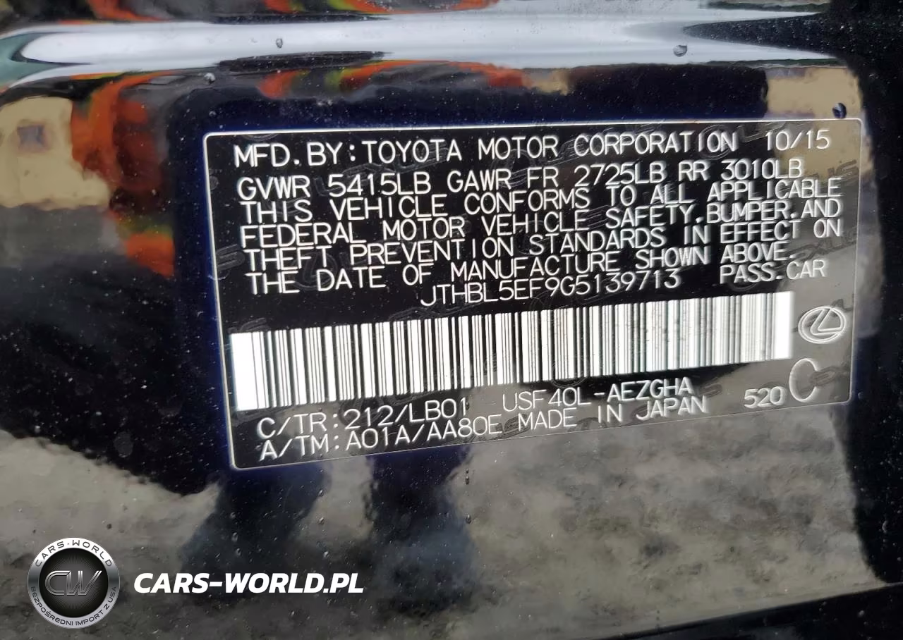 2016 Lexus Ls 460 VIN:JTHBL5EF9G5139713 - 12