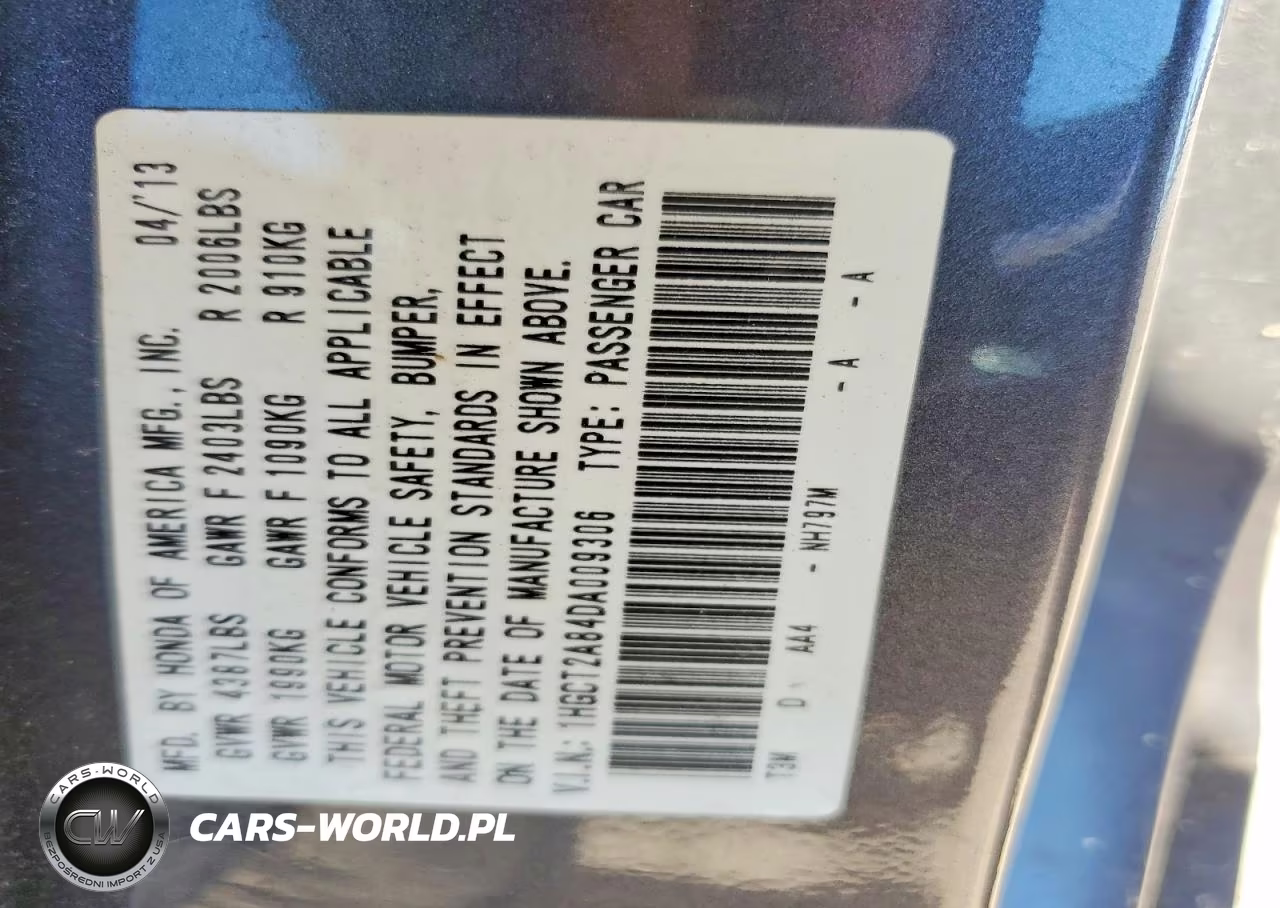 2013 Honda Accord Exl VIN:1HGCT2A84DA009306 - 12