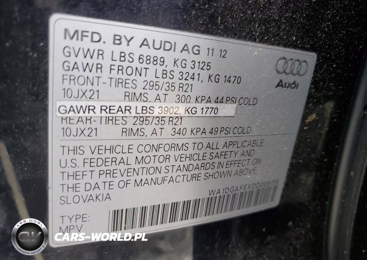 2013 Audi Q7 Prestige VIN:WA1DGAFEXDD009156 - 13