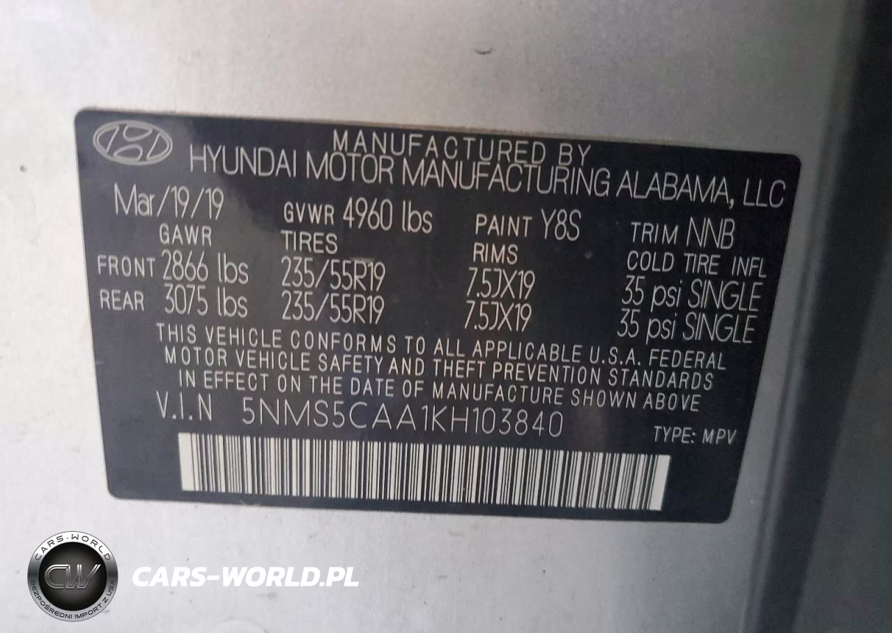 2019 Hyundai Santa Fe Limited VIN:5NMS5CAA1KH103840 - 14